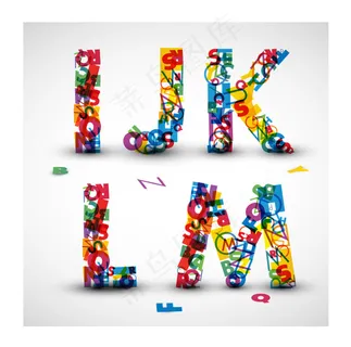 炫彩矢量英文字母