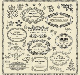 古典欧式圣诞花纹图片
