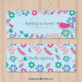 花的春天的旗帜