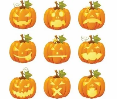 免费矢量万圣节南瓜笑脸