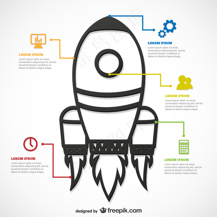 随着火箭的图表模板ai矢量模版下载