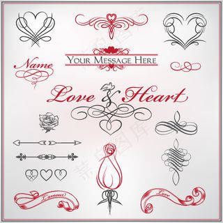 感恩节感谢贺卡温馨爱心EPS矢量素...