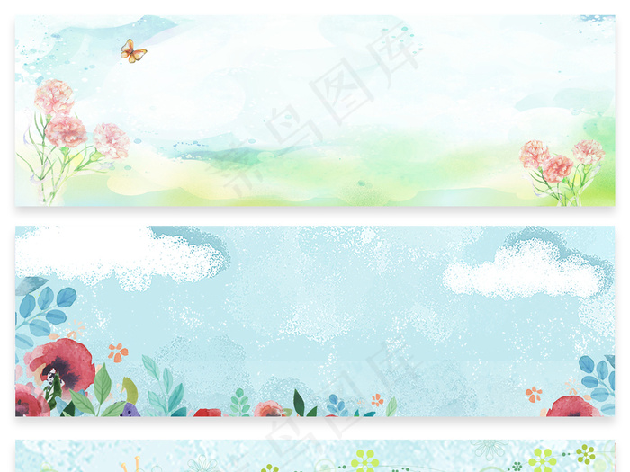 蓝绿小清新淘宝电商通用海报背景