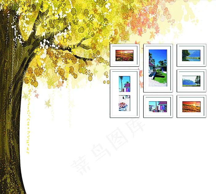 照片墙图片cdr矢量模版下载