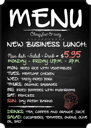 创意菜单展板设计矢量素材