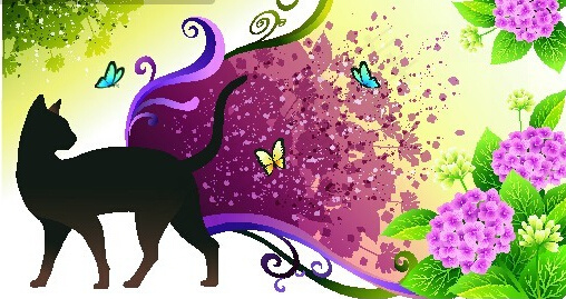 蝴蝶花朵植物花纹图案