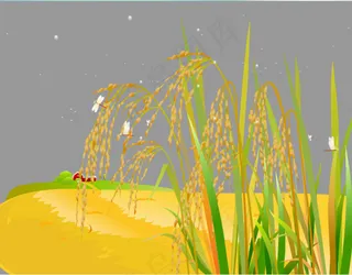 蜻蜓在水稻上飞舞flash动画
