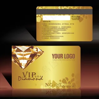 钻石金色欧美风VIP贵宾卡模版设计