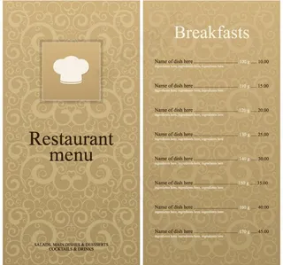欧式花纹 菜单菜谱封面设计图片