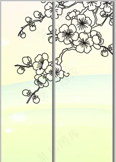黑白色梅花移门 黑白色梅花移门