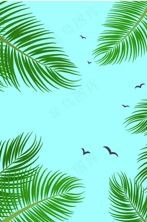 清新绿色春天树叶草地信纸海报背景