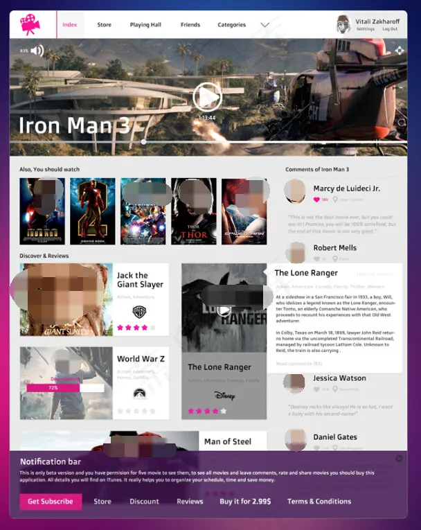 电影主题网站UI模板