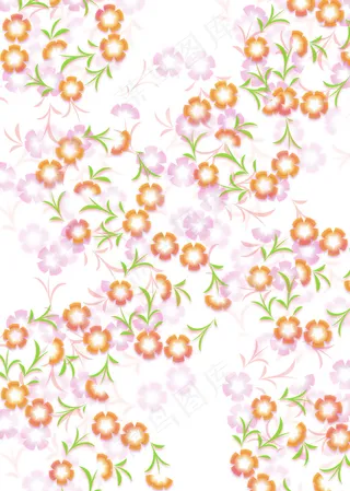淡雅碎花枝叶效果背景图