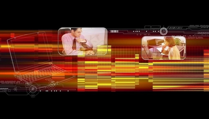 高科技背景 商务人物 动感线条笔记...