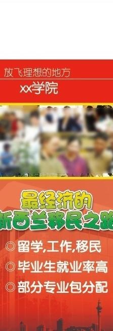 国际学院移民新西兰留学易拉宝图片(2268X5669(DPI:72))psd模版下载
