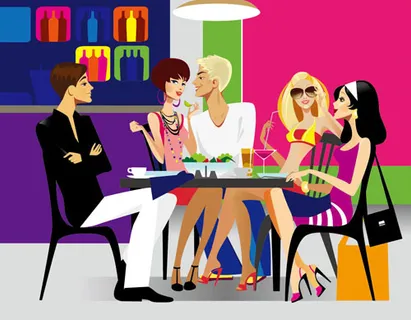 时尚人物插画矢量素材图