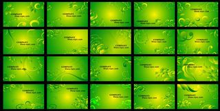 绿色春意风格名片设计矢量素材