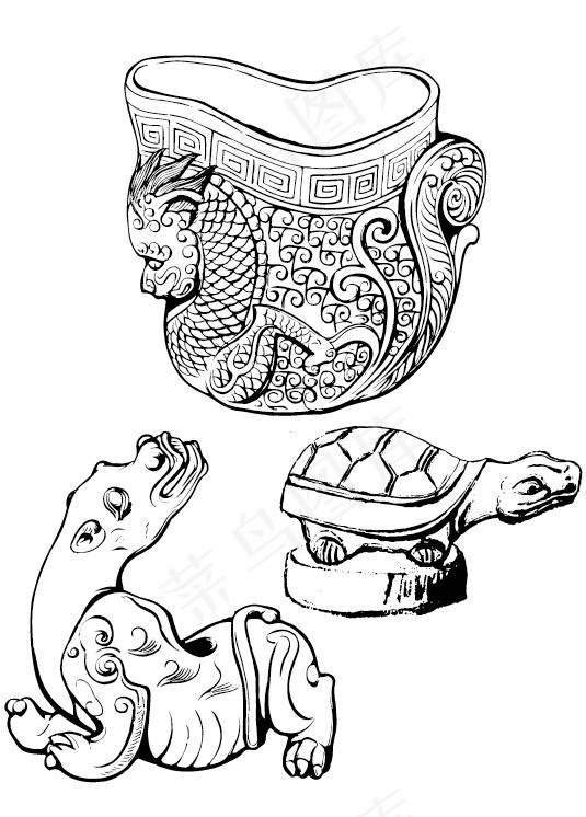 传统吉祥动物杯子