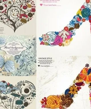 由高的高跟鞋 粉红色的心向量图