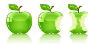 水晶绿苹果矢量素材
