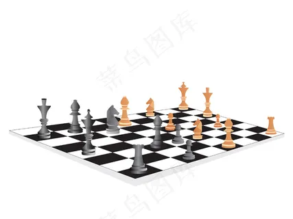 矢量棋盘和人物