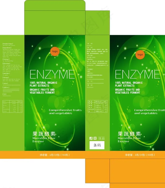 综合果蔬酵素包装盒图片cdr矢量模版下载