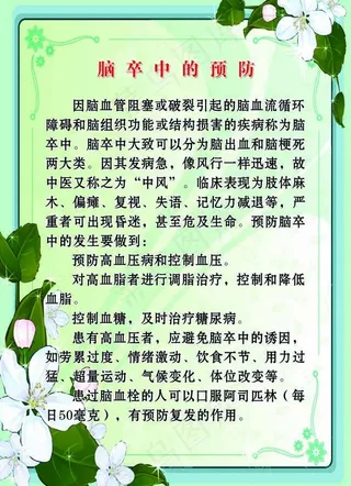 脑卒中的预防
