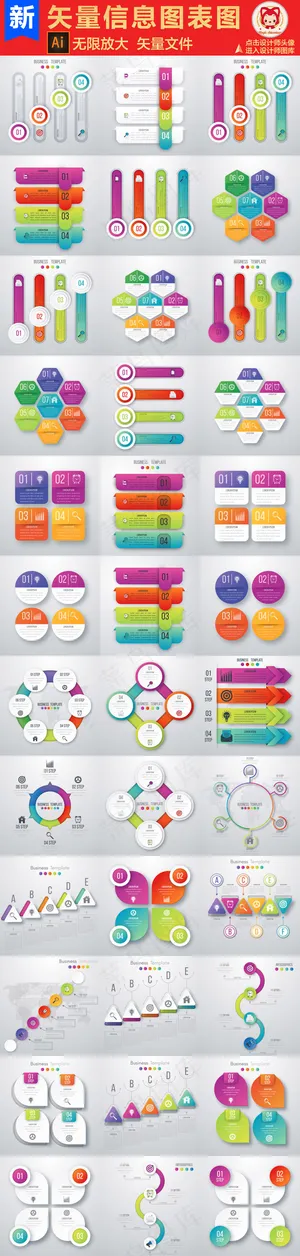 信息图表时间轴PPT矢量设计素材