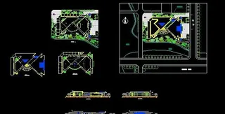外观简易平屋顶老年文化活动中心楼