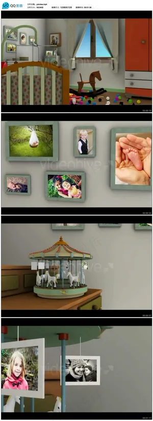 宝宝成长记录AE相册模板