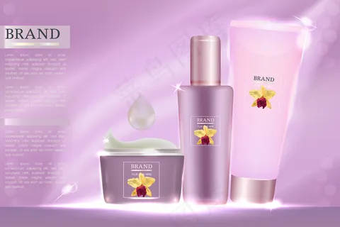 美容护肤化妆产品海报矢量模板素材