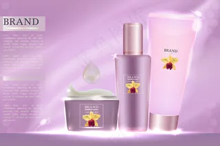 美容护肤化妆产品海报矢量模板素材