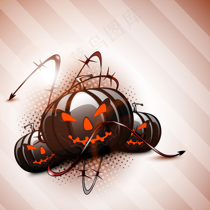 可怕的万圣节南瓜闪闪发光的背景