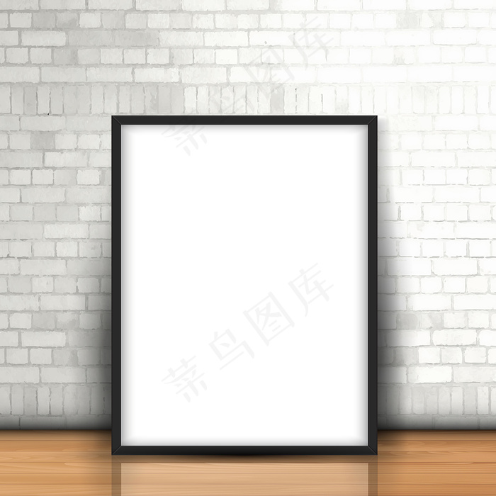 靠墙的一张空白照片