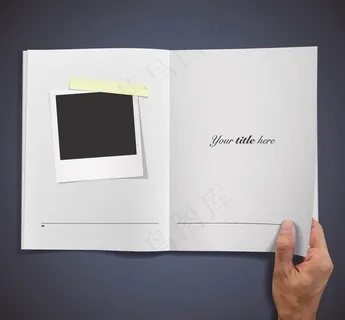 翻开空白图书的手势 相框边框图片