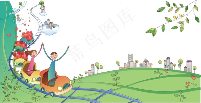 卡通游乐场人物