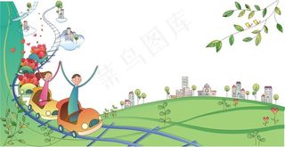 卡通游乐场人物