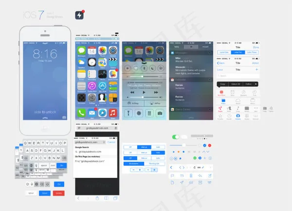 IOS7 GUIpsd模版下载