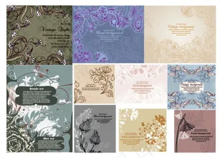 手绘花纹背景矢量素材