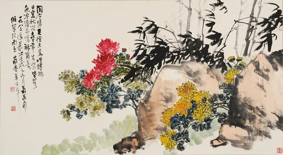 竹菊图图片 竹菊图图片