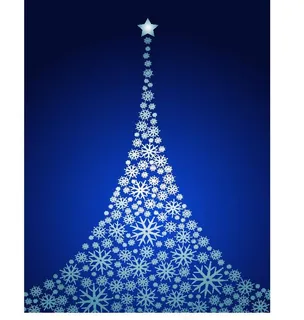 星星降落雪花圣诞树图片