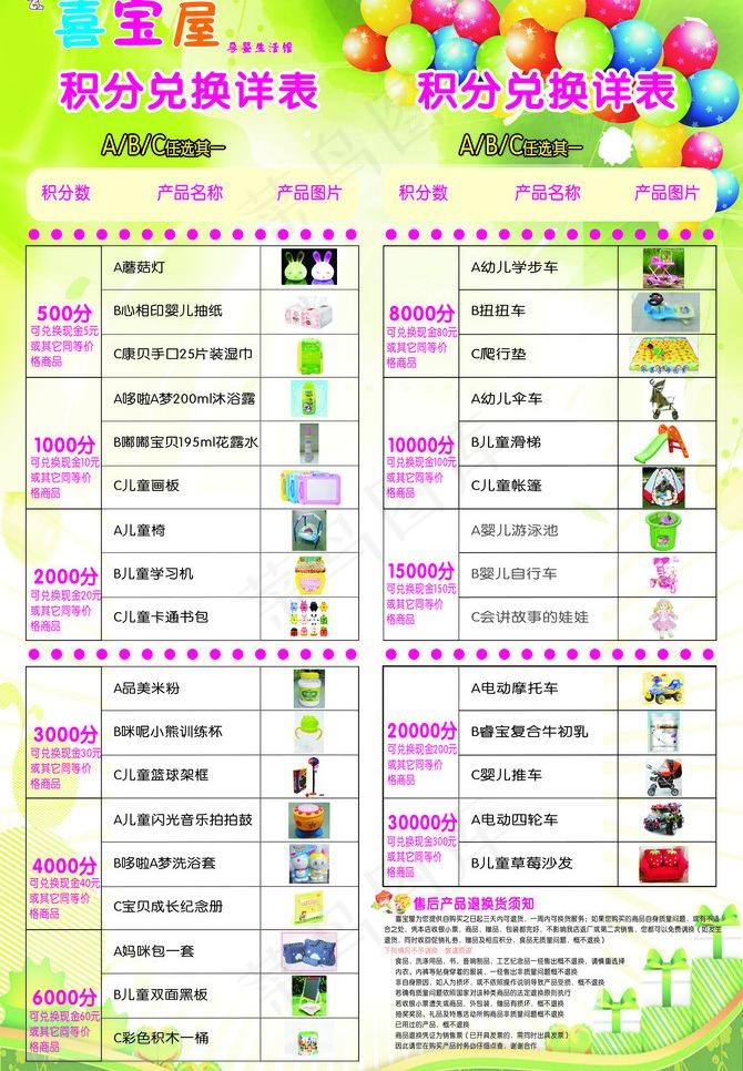 孕婴店积分图片cdr矢量模版下载