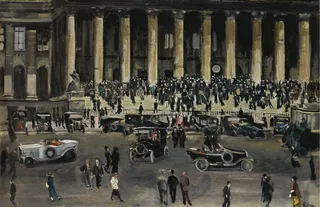 城市建筑油画图片