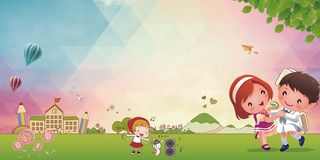 春季开学季教育招生展板背景素材