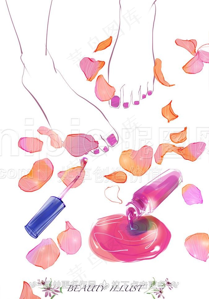 手绘指甲油图片