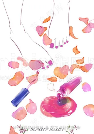 手绘指甲油图片