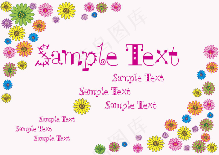 多可爱的风格花纹矢量素材