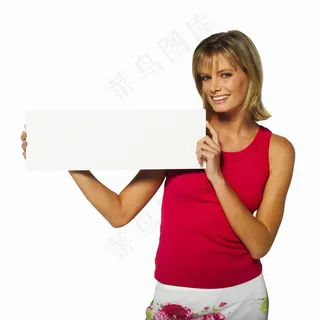 举着空白广告牌的商务美女图片 举着空白广告牌的商务美女图片