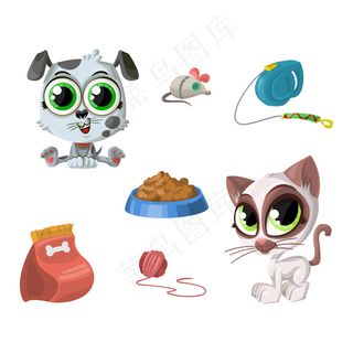 可爱卡通矢量猫