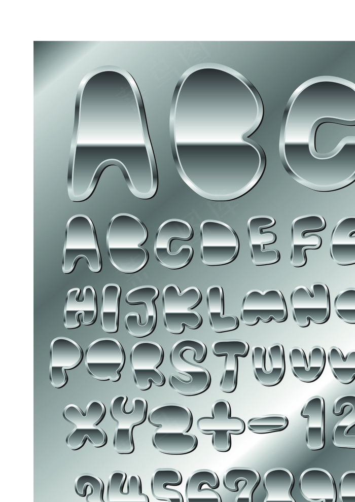 金属质感字体设计矢量图4eps,ai矢量模版下载